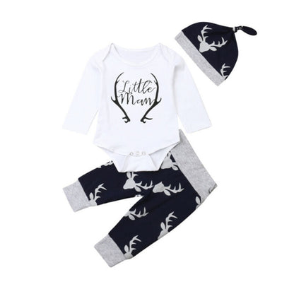 Winter Christmas 3PCS Newborn Baby Boy Clothes