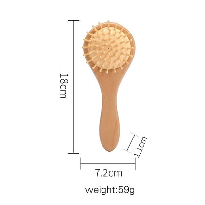 Natural Wooden Boys Girls Soft Wool Hair Brush