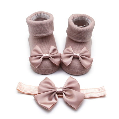 Baby Girls Headband + Socks Set 0-12 Months